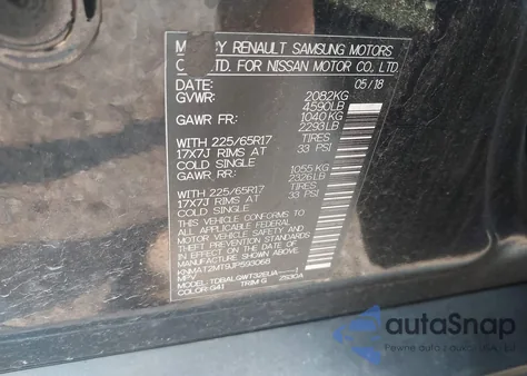 2018 Nissan Rogue Sv из США, поврежденный, VIN KNMAT2MT9JP593068